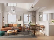 Visualisointi Renatan kodista A 24, 4h+kt+s, 87,5 m²