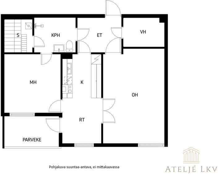 Kerrostalo, 2 h, k, rt, kph/wc, sauna, vh, las. parveke, 63 m², Harittu - View 2