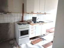 Keittiön remontti kesken.