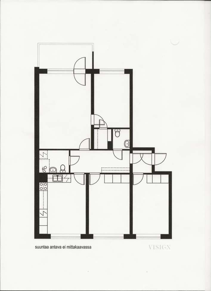 Kerrostalo, 4h + k + p, 89 m², 4 kaupunginosa, Äänekoski