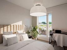 Duo-kodit 125,5 m² | 5H+KT+S | Visualisointi | Näkymä vaihtelee kerroksittain