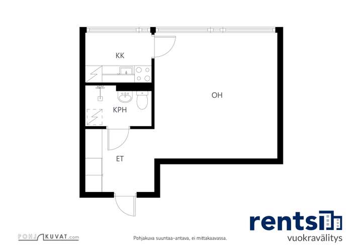 Kerrostalo, 1h, kk, 26 m², Kallio - Näkymä 2