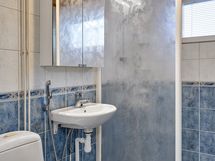 Kylpyhuone, jossa wc.