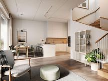 Visualisointikuva rivitalokodista B 07 (5h+kt+s, 135,5 m²)