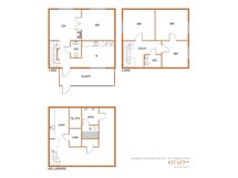 Kuvasta poiketen, yläkerran kaikkien kolmen makuuhuoneen käynti on aulan kautta.