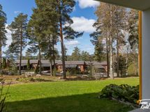 Kaunis piha-alue taloyhtiön takapuolella