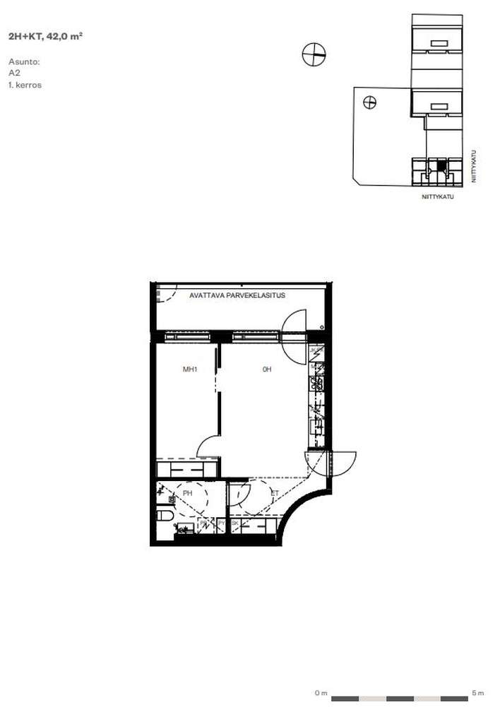 Kerrostalo, 2h + avok + p, 42 m², Niittykumpu – pohled 4