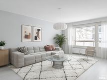 Valoisa sisäpihan kaksio