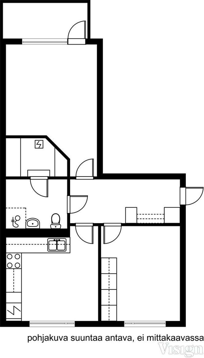 Kerrostalo, 3h + k + s + p, 64 m², 3 kaupunginosa, Ylivieska