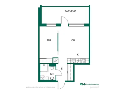 Kerrostalo, 2h+kt, 35,5 m², Linnainmaa - Vaade 2
