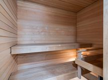 Sauna. Kuva asunnosta A26, jossa vastaava pohjaratkaisu, materiaalit voivat poiketa.