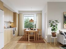 Luonnoskuva asuntomallista 3-4h+kt+s, 80,0 m2