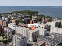 Helsingin Isla tuo uusia koteja Lauttasaaren. Ylimmistä kerroksista avautuvat näkymät naapuruston kattojen yli kohti merta.