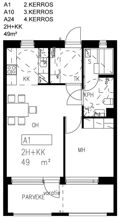 Kerrostalo, 2h + avok + s + p, 49 m², Viikki - View 2