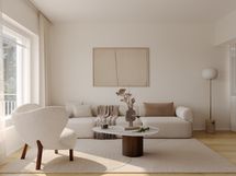 Olohuone keskimmäisessä kerroksessa.