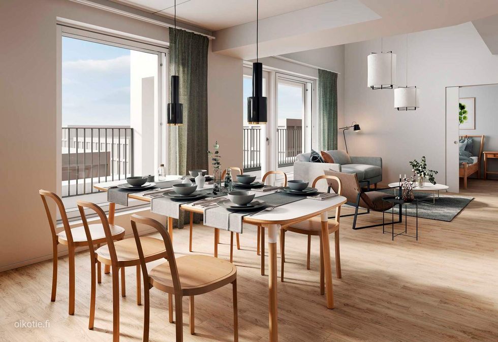 Visualisointi Renatan kodista A 23, 3h+kt+s, 88 m²