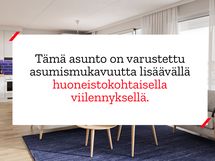 Asunnossa huoneistokohtainen viilennys.