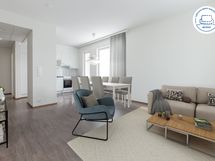 Virtuaalikalustettu, kuva on vastaavanlaisesta asunnosta mallikuva.