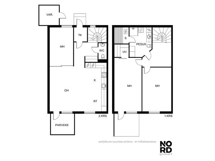 Rivitalo, 4h+k+s, 103/107 m², Paijala - Näkymä 2