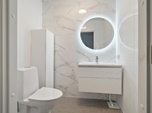 Erillinen wc on tilava.