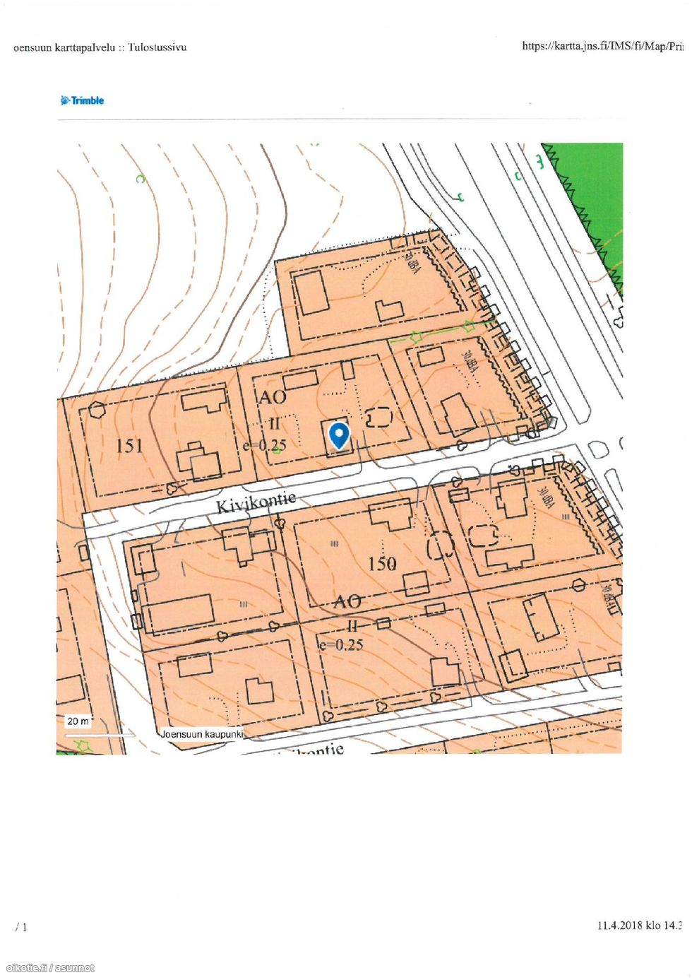karhunmäki joensuu kartta 1 581,0 m² Kivikontie 4, 80230 Joensuu myynnissä   Oikotie 14609414 karhunmäki joensuu kartta