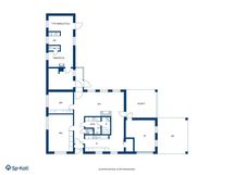 Pohjakuva suuntaa antava. Mm. takkatilan ikkuna takapihalle puuttuu.