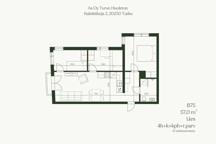 Kerrostalo, 4h+k+kph+r.parv, 57 m², Pitkämäki - Näkymä 2