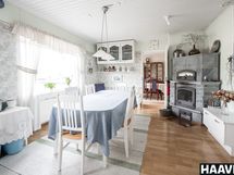 Keittiö, jossa varaava vuolukivitakka