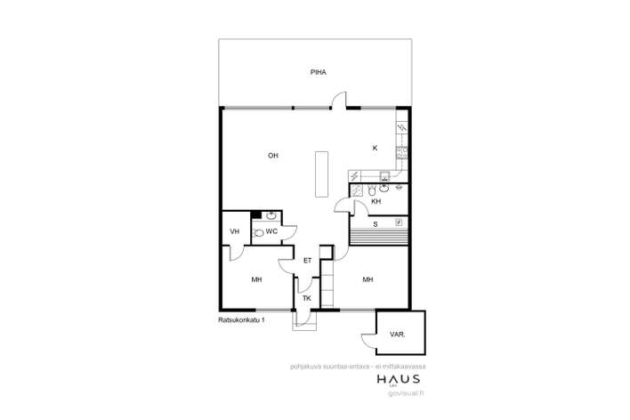 Rivitalo, 3h+k+kph+s+wc+vh+var, 78 m², Uittamo - Ansicht 2