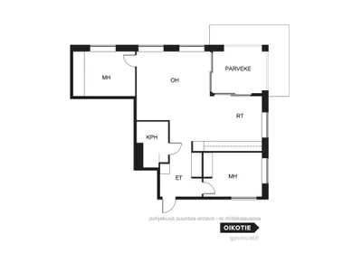 Kerrostalo, 3h + avok + parveke, 64,5 m², Kalasatama