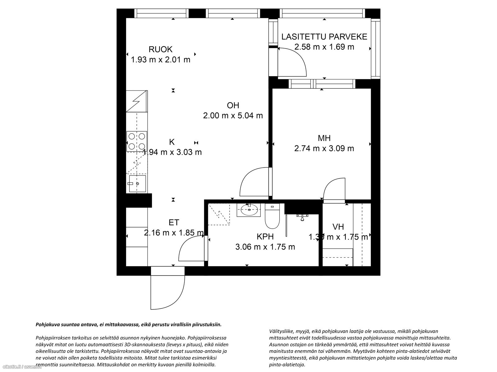 41 m² Safiirikuja 5 B, 01700 Vantaa 2h + k + kph + parveke – Oikotie  17167010 – SKVL