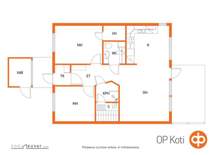 Rivitalo, 3h+k+ph+s+wc+ak-paikka, 70 m², Pajuluoma - View 2
