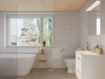 Kylpyhuone master bedroomin yhteydessä. Ammevaraus.