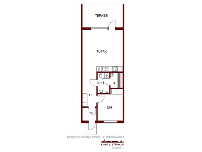 Rivitalo, 1h,tupak,s, 48 m², Väinölä - Näkymä 2