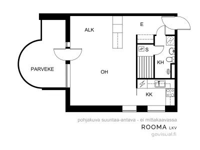 Talo, 1h,kk,s,p, 39 m², Onkiniemi - Görünüm 2