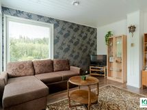 Pienemmän asunnon olohuone.