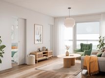 Viitteellinen kuva 42 m2 asunnosta.