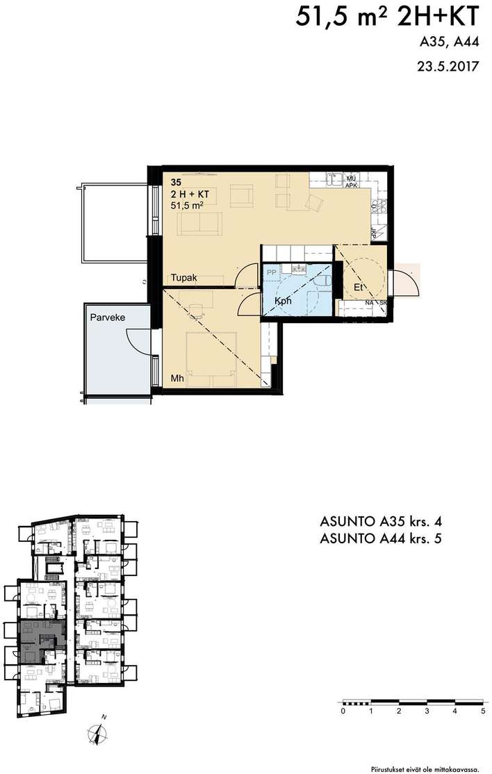 Kerrostalo, 2H+KT, 51,5 m², Metsäkalteva, Hyvinkää