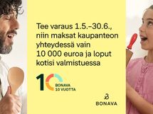 Tee varaus 1.5.-30.6., niin maksat kaupanteon yhteydessä vain 10 000 € ja loput kotisi valmistuessa.