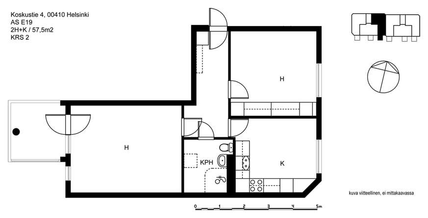 Kerrostalo, 2H+K, 57,5 m², Malminkartano - View 2