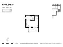A22, 1h+kt, 27,5 m2, pohjakuva