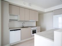 Keittiö. Kuva asunnosta A58, jossa vastaava pohjaratkaisu, materiaalit voivat poiketa.