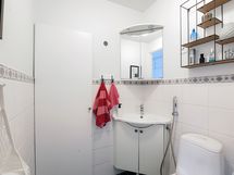 Alakerran wc ja portaiden alla olevaan varastoon ovi