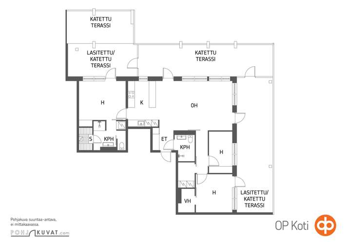 Kerrostalo, Avok./olohuone+3 mh+khh+vh+kph+s+erill.wc suihkulla (yht.järj. 4h+kt+s), 106,1 m², Inkoo - Näkymä 3