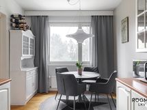 Keittiössä on ruokailutila