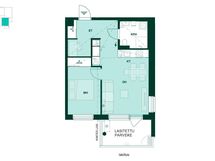 Kodin pohjapiirros (2h+kt, 46 m²)