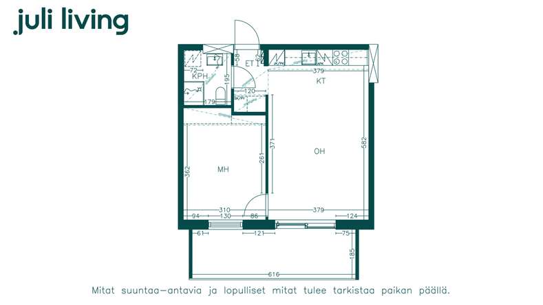 Kerrostalo, 2h+kt+p, 45 m², Herttoniemi - Näkymä 3
