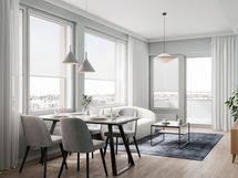 Viitteellinen kuva 46,0 m2 asunnosta.