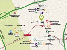 Palvelut ja raidejokerin pysäkki vieressä