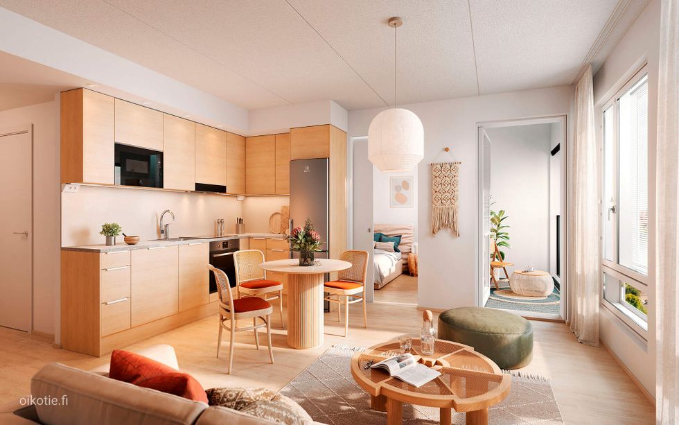 Visualisointi Renatan kodista A 2, A 7, A 12 ja A17,  2h+kt+s, 49,5 m²
